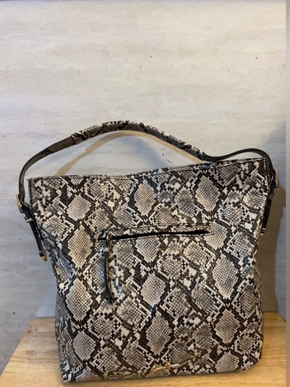 Jessica Simpson Snake-Print Shoulder Bag - Gray & Black - Picture 3 of 6